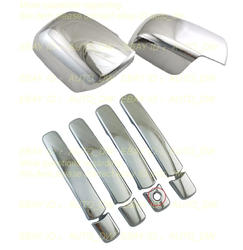 Cubierta de manija de puerta de espejo retrovisor cromada para 08-13 Nissan Rogue Foto 1 de 4