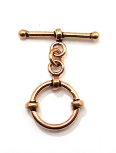20 Set 17X26mm Solid Copper Bali Toggle Clasp Oxidized Copper mr-348 - Picture 1 of 3