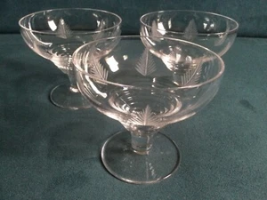 Stuart Crystal Woodchester footed dessert bowl / dish, engraved fern - Picture 1 of 4