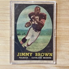1958 Topps Jim Brown Rookie Card, Cleveland Browns, ￼ #62 Football Fun!
