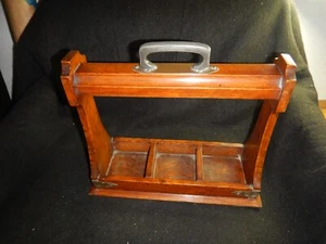 Antike Eiche Dreifach Tantal Karaffe Tablett abschließbar ohne Schlüssel - Bild 1 von 14