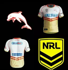 Redcliffe Dolphins 2024 NRL RUGBY LEAGUE Away Jersey Size MEDIUM BNWT - Picture 1 of 3