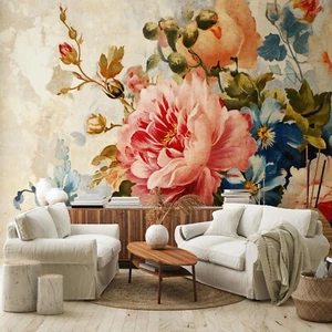 Giant photo wallpaper wall mural 312x219 cm Floral Design Dinning Room decor - Picture 1 of 6