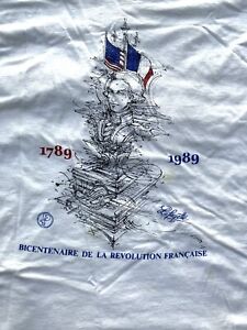 1989 Adult Large T Shirt Bicentennial of French Revolution Graphic - SEE - AS IS