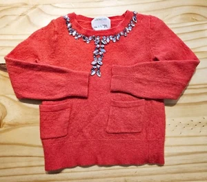 Crewcuts Girls Jewel Collard Wool Pullover Sweater GUC Size 4/5 Toddler - Picture 1 of 1