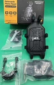 Support téléphone moto Brcovan pour téléphones 5,4"-7,2" rotation 360 degrés, boîte ouverte - Photo 1/3