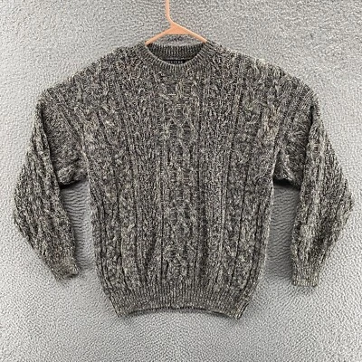 VINTAGE Structure Sweater Men Medium Beige Fisherman Heavy Cable Grandpa 90s - Image 1 of 4