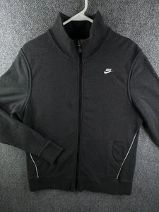 Nike Boys XL 16-18 Fleece Lined Jacket Full Zip Track Gray Cotton Blend Pockets - Picture 1 of 13
