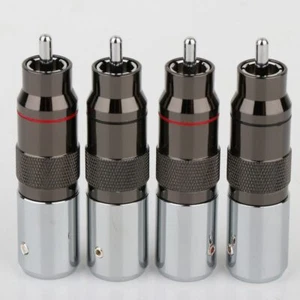 Rhodium Plated RCA Plugs terminal Connector Unsolder for HiFi Audio Cable DIY - Picture 1 of 6