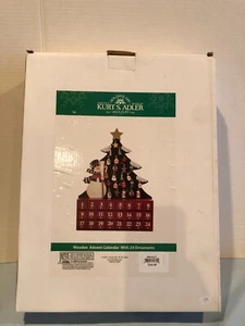 Kurt Adler Wooden Advent Snowman Calendar w Magnetic Door Closures with Box - Picture 1 of 6