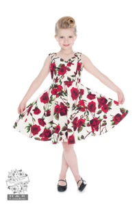 Hearts & Roses London Junior Pinup Range Ditsy Rose Dress, Rockabilly, Party,50s - Picture 1 of 3