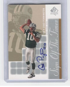 2000 SP Authentic #CP Chad Pennington RC Sign of the Times Auto