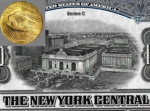 1921 * STAZIONE CENTRALE NEW YORK * LA PIU' GRANDE AL MONDO * BOND IN ORO 5% £° - Foto 1 di 8