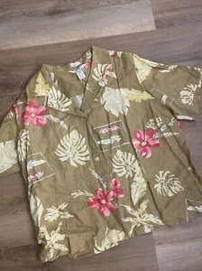 Vintage JOHN PAUL RICHARD Pure Linen Hawaiian Ocean Blouse Top Size 2X ❤️blt7m93 - Picture 1 of 7