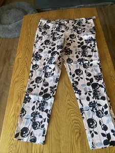 Laura Ashley Women's Trousers Size 14 Cigarette Style Blush And Black - Picture 1 of 4