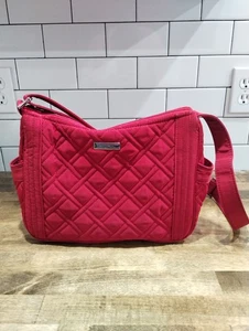 Vera Bradley On The Go Crossbody Shoulder bag Purse Red quilted Medium - Picture 1 of 9