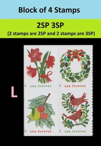 US 6033-6036 6036a Holiday Cheer F 2SP 3SP block 4 L MNH 2025 - Picture 1 of 1