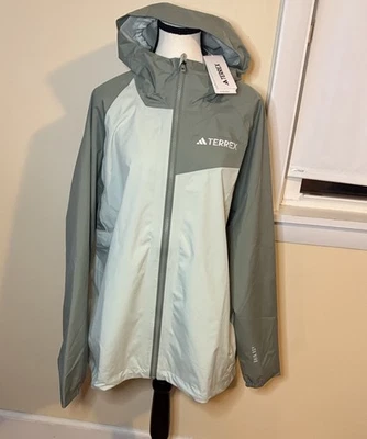 Adidas Nuevo Con Etiquetas Terrex Multi 1x Capucha RAIN.RDY Chaqueta Cortavientos Abrigo de Lluvia Verde Foto 1 de 4