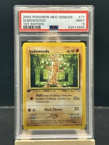 Sudowoodo 77/111 1ª Edición 2000 Pokémon Neo Genesis PSA 9 Como Nuevo - Imagen 1 de 2
