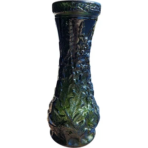 Vaso vetro carnevale iridescente 16" vintage imperiale loganberry verde anni 60-70 - Foto 1 di 7