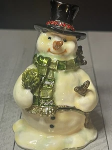 Caja de baratijas navideñas muñeco de nieve Ciel con cristales de Swarovski Navidad - Imagen 1 de 7