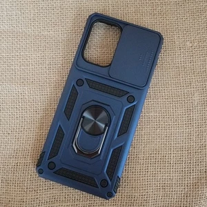 Handy Hülle für Motorola Edge 2024 Navy Blau Ständer Displayschutz  - Bild 1 von 4