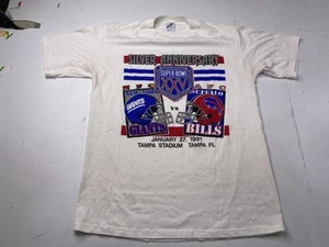 Vintage 1991 Buffalo Bills New York Giants Superbowl T Shirt Trench USA Large - Picture 1 of 6