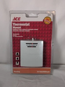 ACE 42350 Mechanical White Thermostat Heating Only 24 Volt Furnace New in Box - Picture 1 of 2
