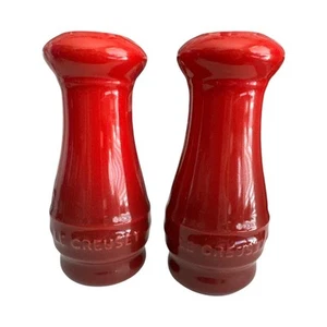 Le Creuset Cerise Red Ceramic Salt and Pepper Shakers - Picture 1 of 10