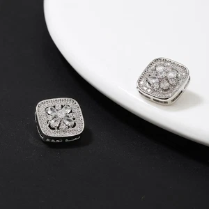 1pair Mini Square Sewing Button DIY Clothing Rhinestones Buttons for Needlework - Picture 1 of 9
