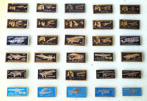 Aviation Aircraft Collection Set of 30 Rare USSR Soviet russian badges pins - Picture 1 of 10
