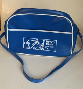 Vintage alte blaue Sporttasche Trimm Dich Sport 70er Jahre Tasche midcentury - Bild 1 von 14