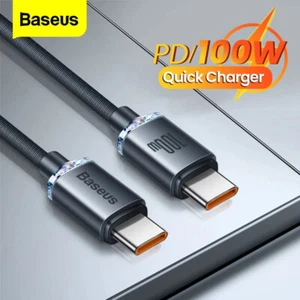 Baseus PD 5A 100W USB C To Type C Fast Charging Cable For Samsung Macbook iPad - Picture 1 of 22