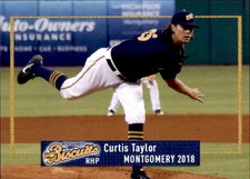 2018 Montgomery Biscuits Grandstand #32 Curtis Taylor BC Canada Baseball Card