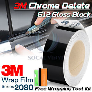 3M 2080 Black Vinyl Wrap Roll Kit Blackout Chrome Delete1 Window Trim Door Trim