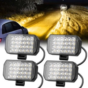 2/4x 4' pulgadas LED luces de trabajo barra todoterreno ATV conducción amarillo punto blanco faro - Imagen 1 de 13