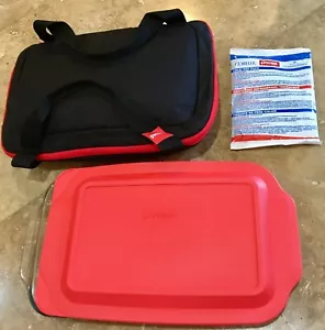 1 Set 3-QT Pyrex Glass Food Storage Containers Carrier Bag Bakeware Baking Dish - Picture 1 of 4