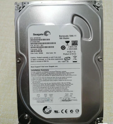 Original Seagate 160GB ST3160813AS 7200RPM SATA 3.5" Desktop HDD Hard Dirve - Image 1 of 3