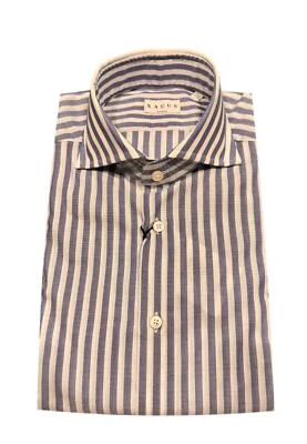 NWT  XACUS  TAILOR STRIPED SHIRT 21324 521ML001  WHITE /BLUE - Image 1 of 4