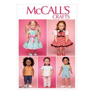 McCall's Pattern 7583 Nuevo Muñecas 18" 5 Estilos de Conjunto - Imagen 1 de 8
