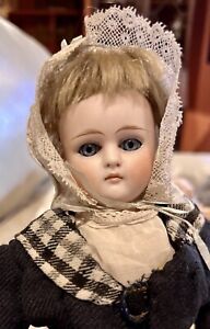 Antique German Bisque Fashion Lady Kling Doll C1880 Perfect 15” W/Antique Outfit