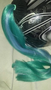 Tails 4 cascos, casco de motocicleta cola de flequillo-PERSONALIZADO - espuma de mar / jade y turquesa - Imagen 1 de 1