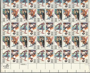 Juegos Olímpicos de Estados Unidos 1984 Sarajevo hoja completa cremallera izquierda bajo MNH - Imagen 1 de 1