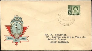 1959 Australia QE II 3 1/2d Green Hermes Official Addressed First Day Cover, VGC - Imagen 1 de 1