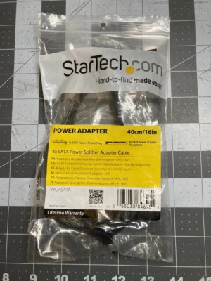 1X SATA to 4X SATA Power Splitter Adapter 15 PIN Cable Black  - Image 1 of 4