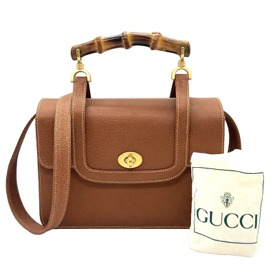 Bolso de Hombro Gucci Cuero Bambú 2 Vías Vintage Auténtico #857 Foto 1 de 4