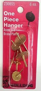 BULLDOG Hardware Assorted Brass Plated ONE-PIECE HANGER - 6 pcs - Picture 1 of 2