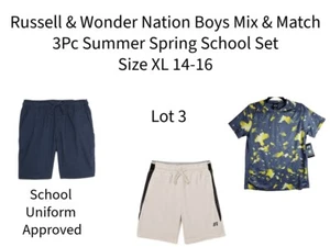Russell & Wonder Nation Boys Mix & Match 3Pc Summer Spring School Set XL 14-16 - Picture 1 of 8