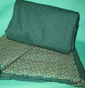Green Flower & Solid Green Fabric: 43: X 3.6 Yards - Picture 1 of 3