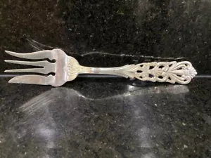 Tenedor para servir carne diseño elaborado plateado italiano - Imagen 1 de 4